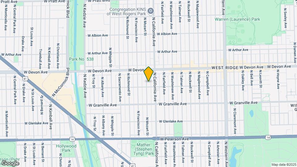 6307 N Mozart St Map and Location Details