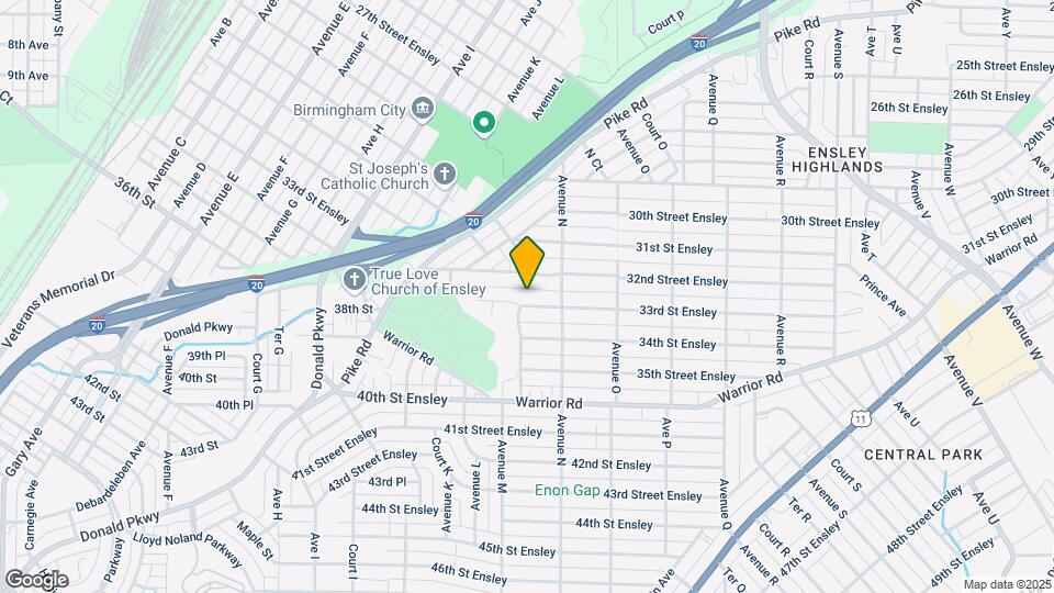 1300 33rd St Ensley Map and Location Details