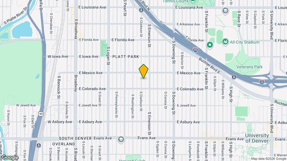 1752 S Clarkson St Map and Location Details