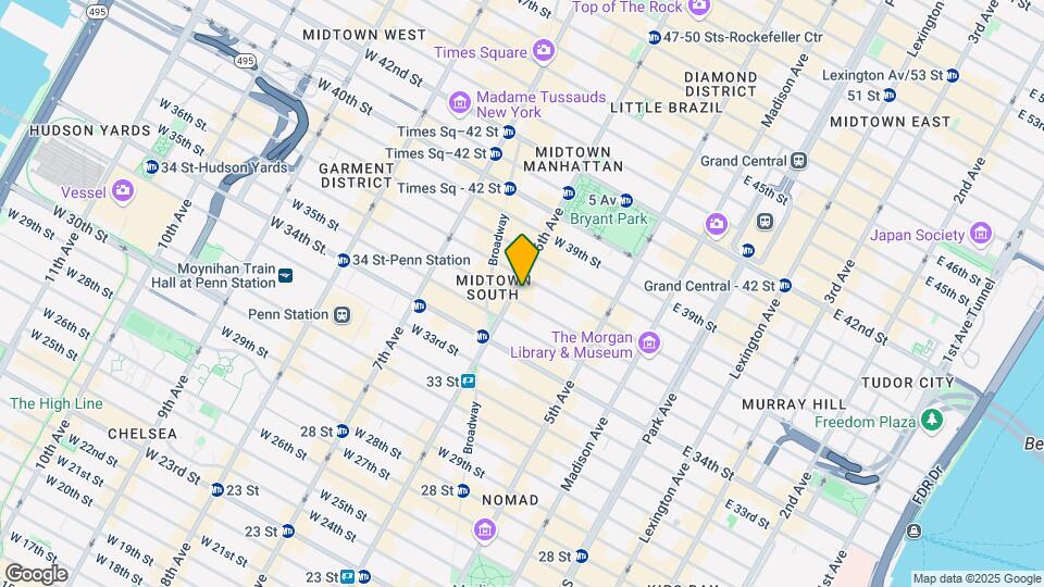 70 W 37th St Mapa y Detalles de la Ubicación