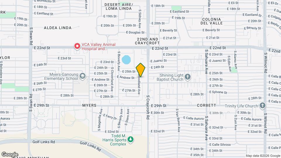 1525 S Woodland Ave Map and Location Details