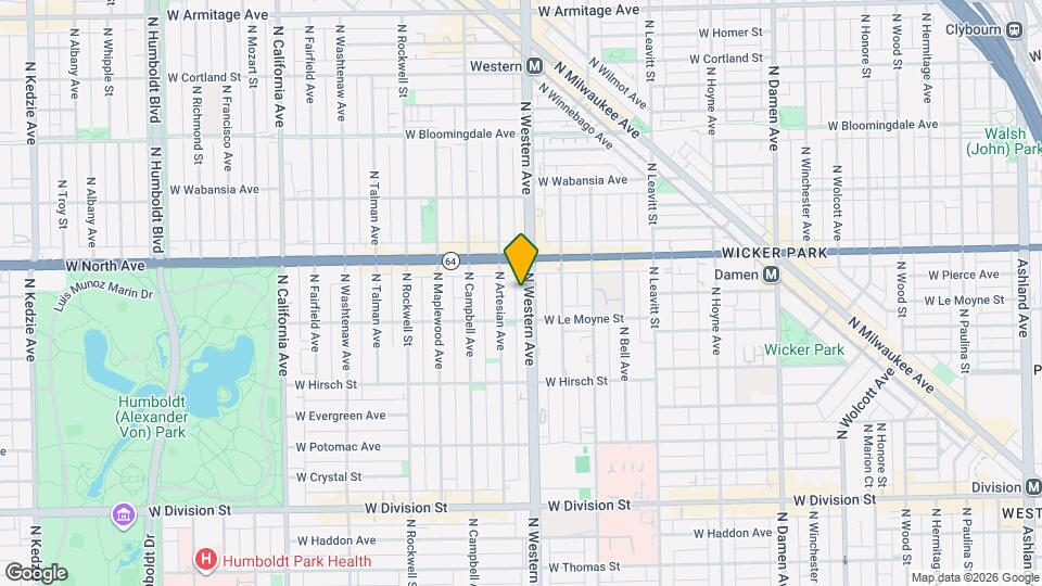 1524 N Western Ave Map and Location Details