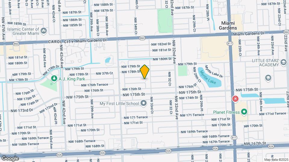 3405 NW 176th Terrace Map and Location Details