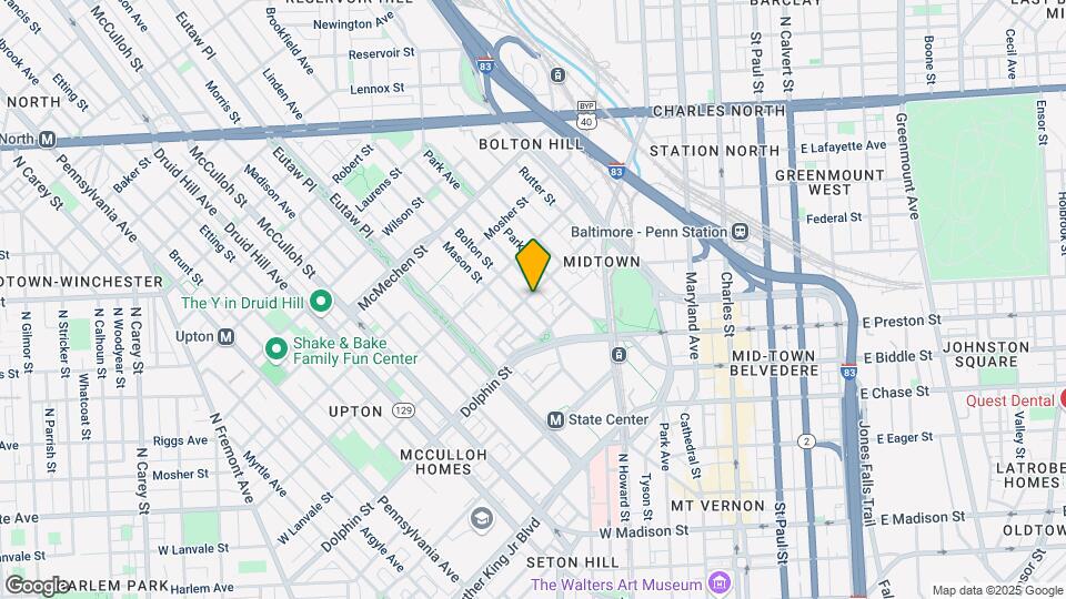 221 W Lanvale St Map and Location Details