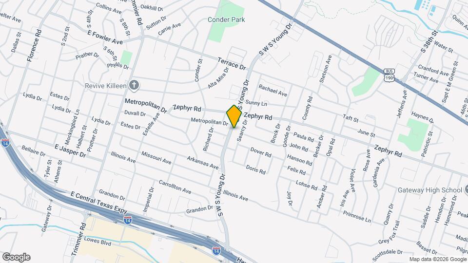 1504 S W S Young Dr Map and Location Details