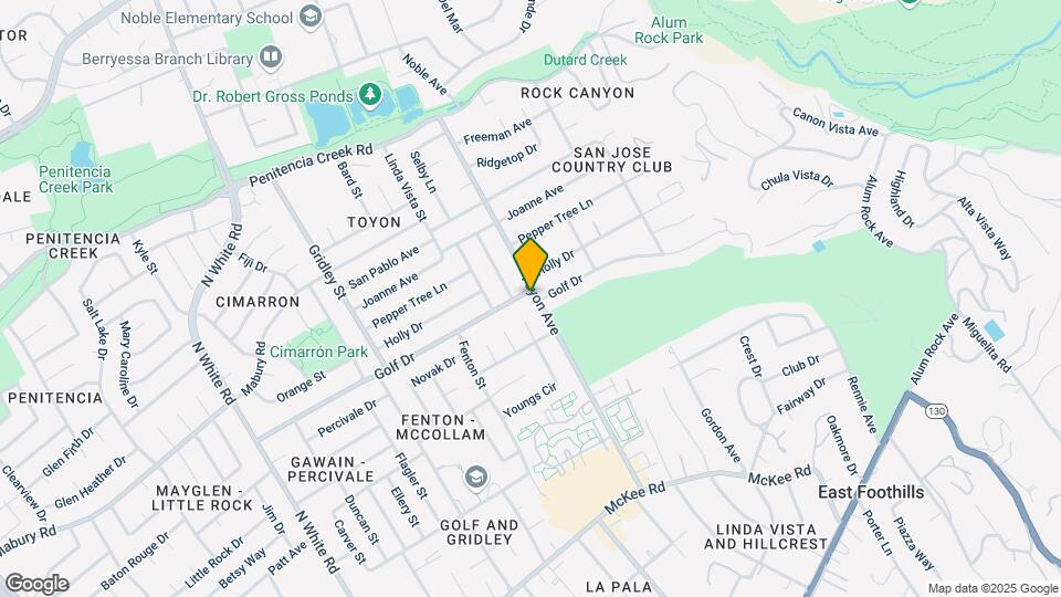 641 Toyon Ave Map and Location Details