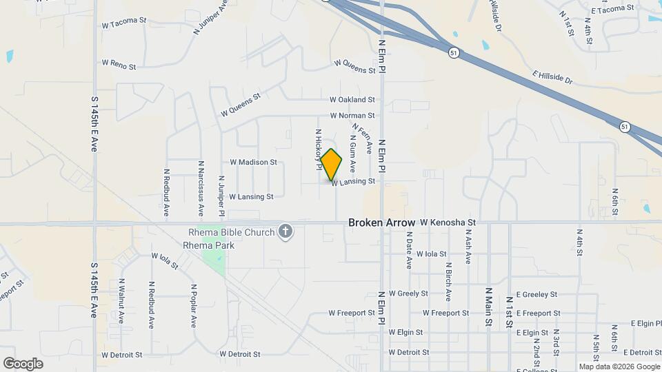 1030 N Hickory Ave Map and Location Details