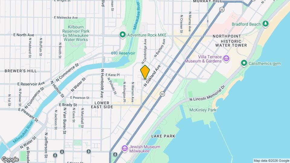1839 N Oakland Ave, Unit 2 Map and Location Details