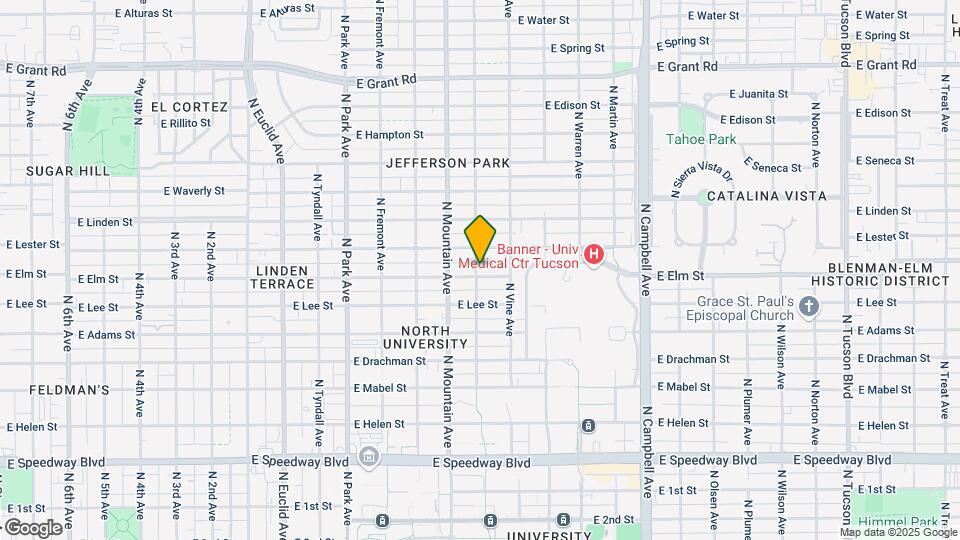 1702 N Highland Ave Map and Location Details