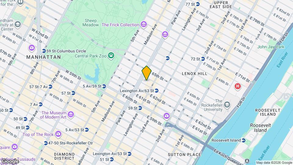 107 E 63rd St, Unit 5A Map and Location Details