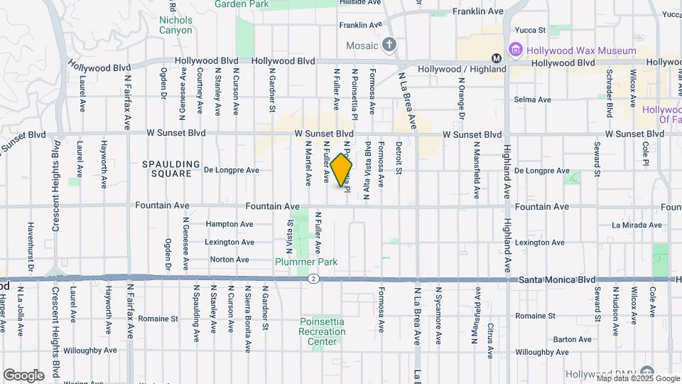 1325 N Poinsettia Pl Mapa y Detalles de la Ubicación