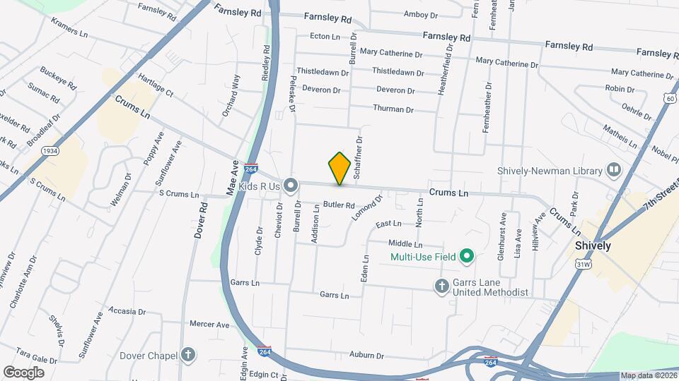 2606 Crums Ln Mapa y Detalles de la Ubicación