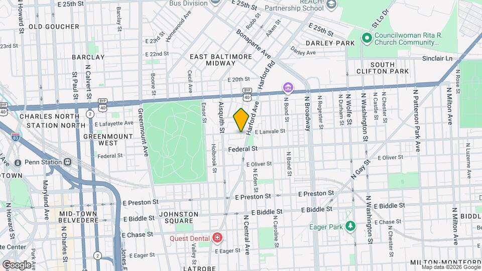 1243 E Lanvale St Map and Location Details