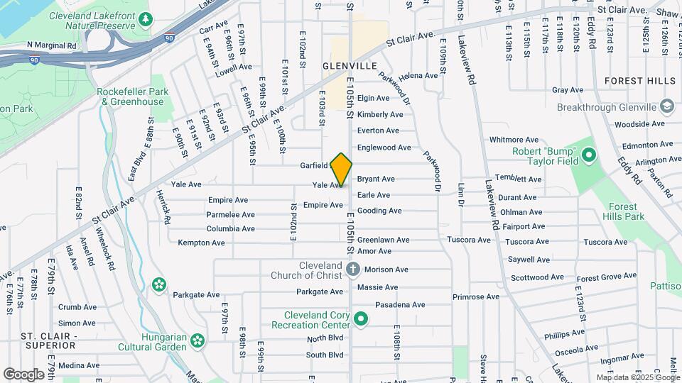 876 E 105th St Map and Location Details