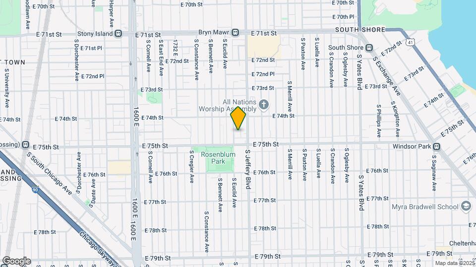 7435 S Euclid Ave-Unit -1 Map and Location Details