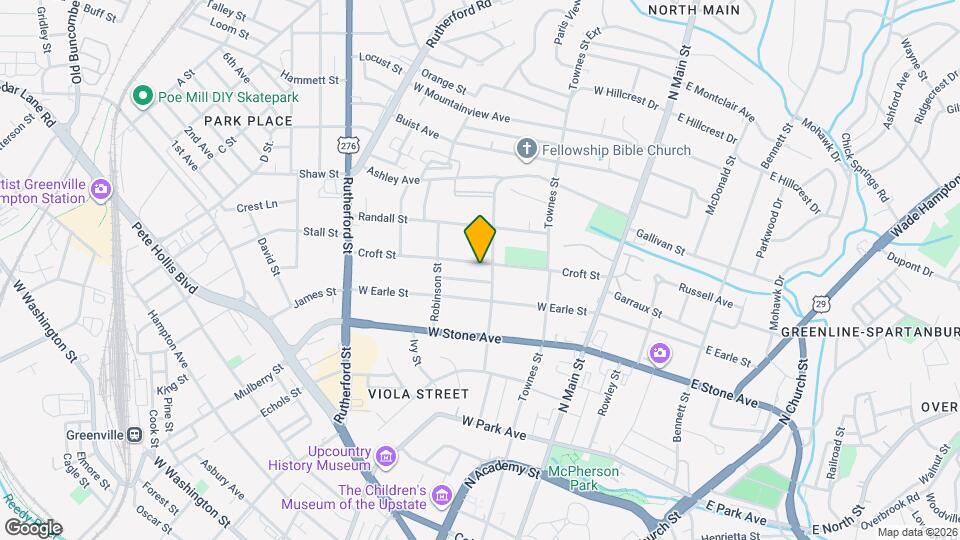 205 Croft St Map and Location Details