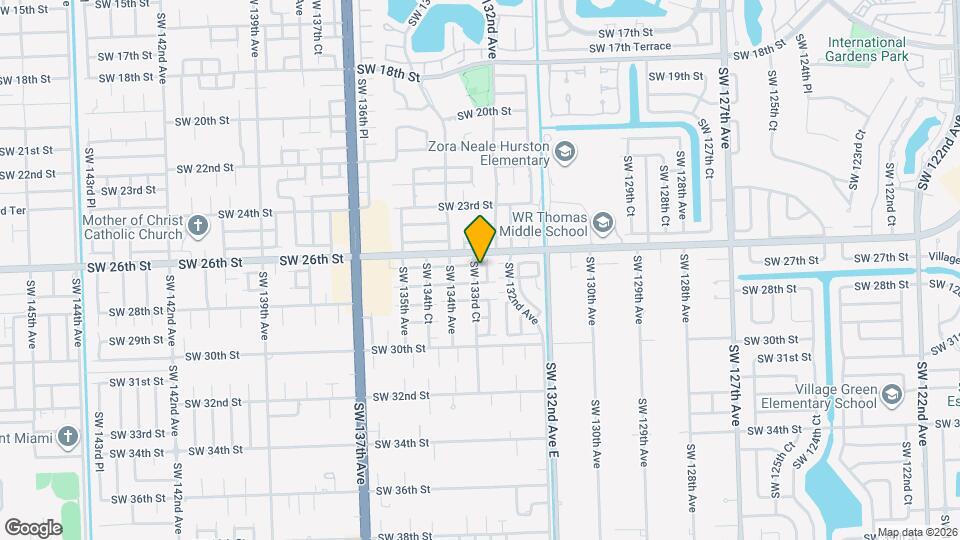 13320 SW 26th Terrace Map and Location Details