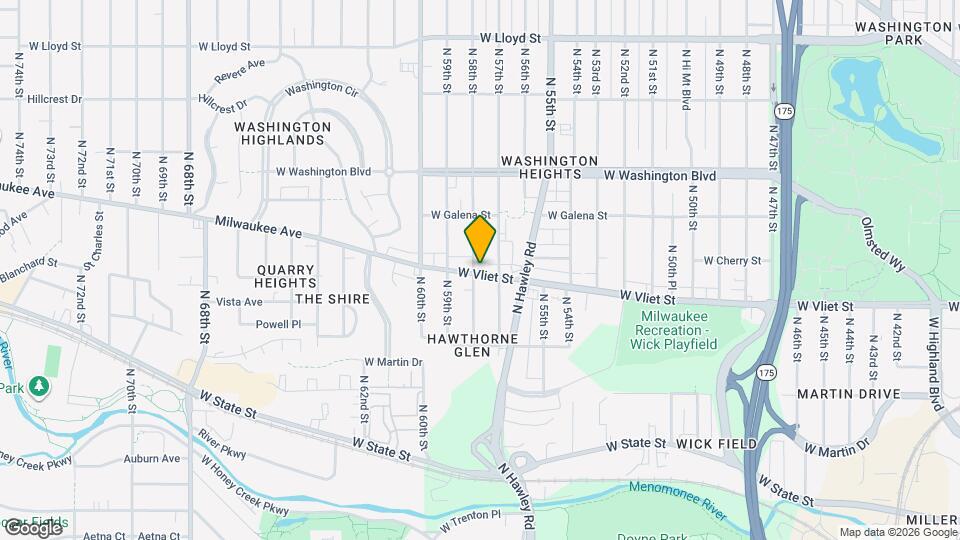 5724 W Vliet St, Unit Apt 3 Map and Location Details