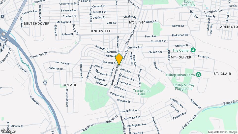 621 Brownsville Rd Map and Location Details
