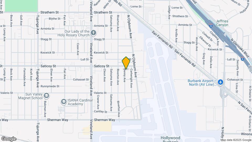 7544 Denny Ave Map and Location Details