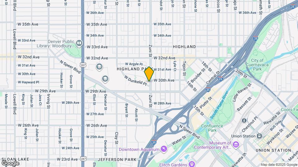 2935 Zuni St Map and Location Details