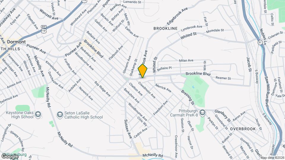 1120 Brookline Blvd, Unit #4 Map and Location Details