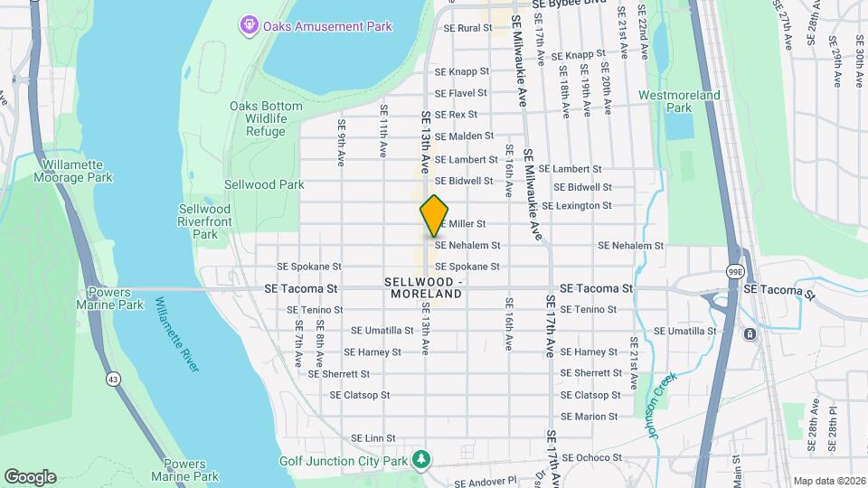 1327 SE Nehalem St Map and Location Details