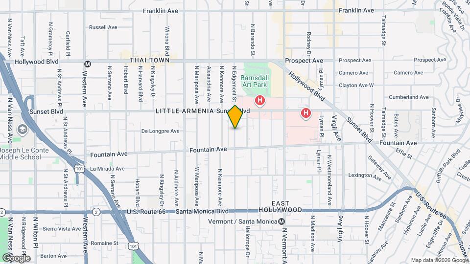 1344 1/2 N. Edgemont St. Map and Location Details
