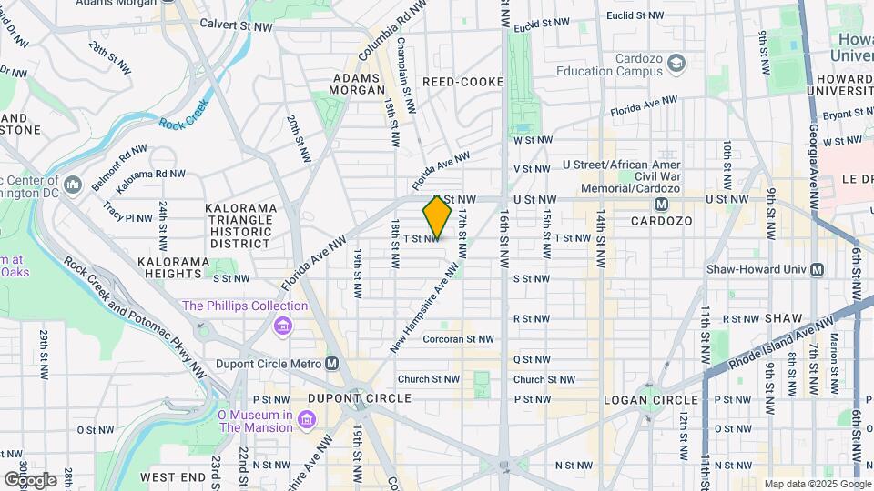 1734 T St NW, Unit 1 Map and Location Details