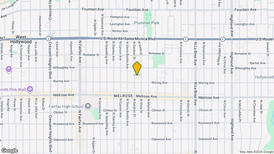 822 N Gardner St, Unit 822 Map and Location Details