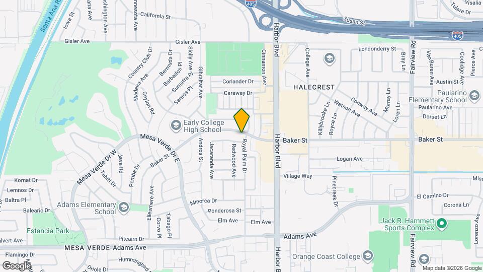 1581 Baker St Map and Location Details