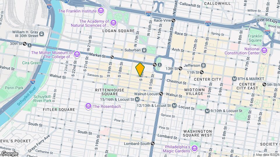 1600 Chestnut St Map and Location Details