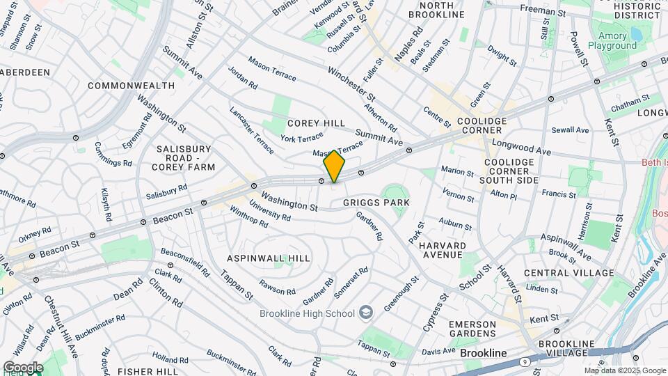 1527 Beacon St, Unit 3 Map and Location Details