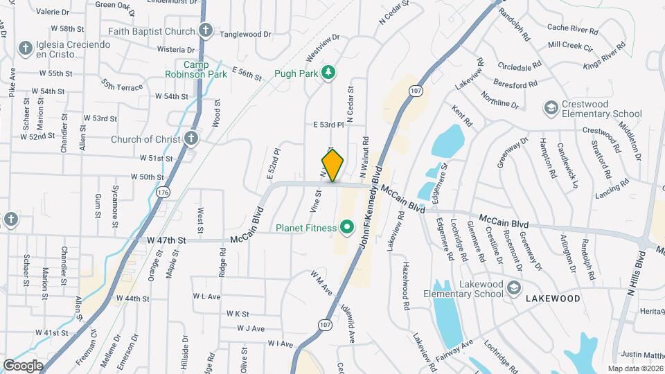 4821 N Cedar St Map and Location Details