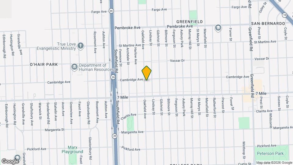 19196 Oakfield Ave Map and Location Details
