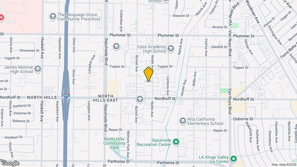 9165 1/2 Noble Avenue Map and Location Details