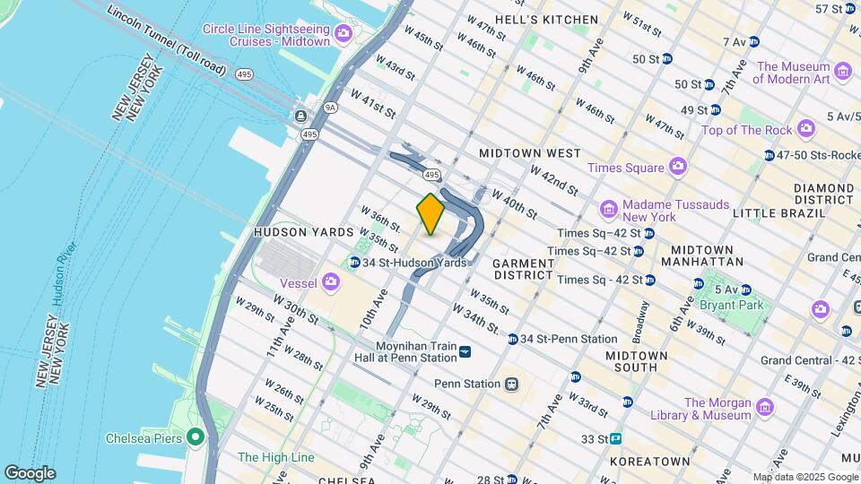 445 W 36th St Map and Location Details