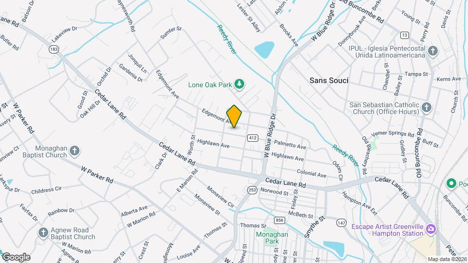 610 Palmetto Ave Map and Location Details