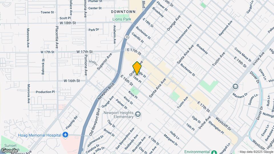 216 E 16th Pl Map and Location Details