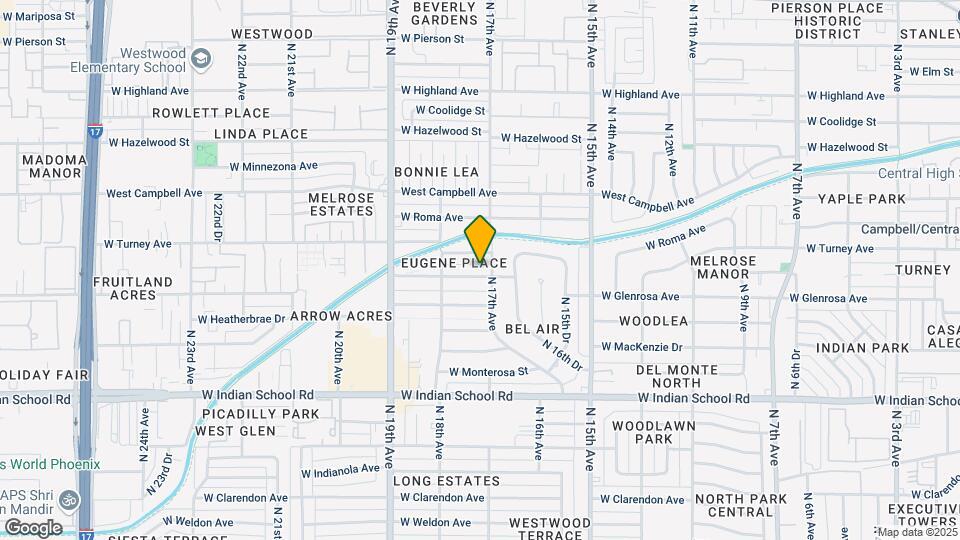 1710 W Glenrosa Ave Map and Location Details