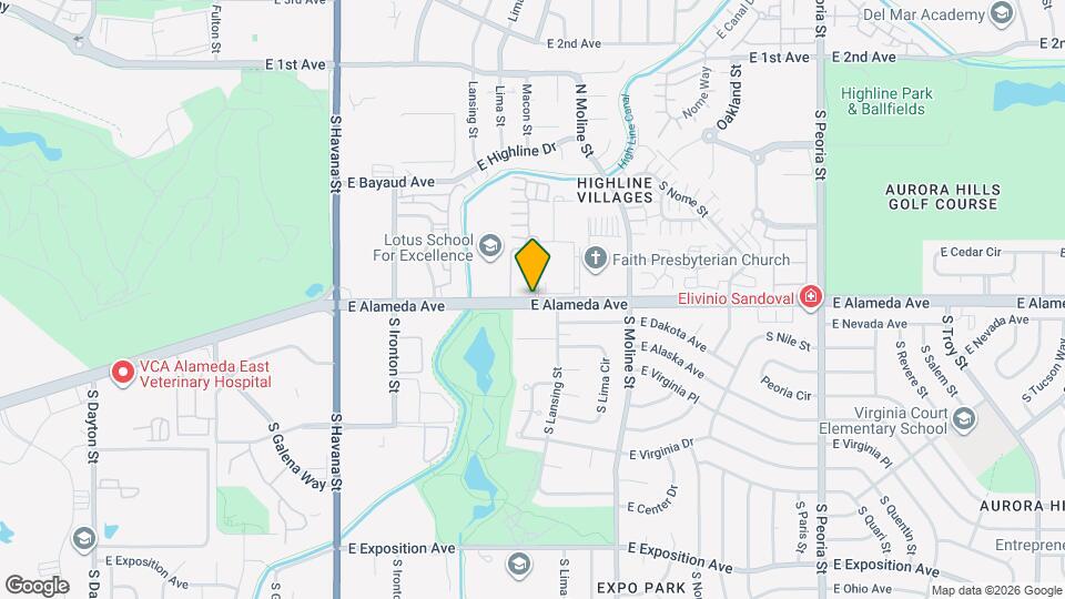 11115 E Alameda Ave, Unit 201 Map and Location Details