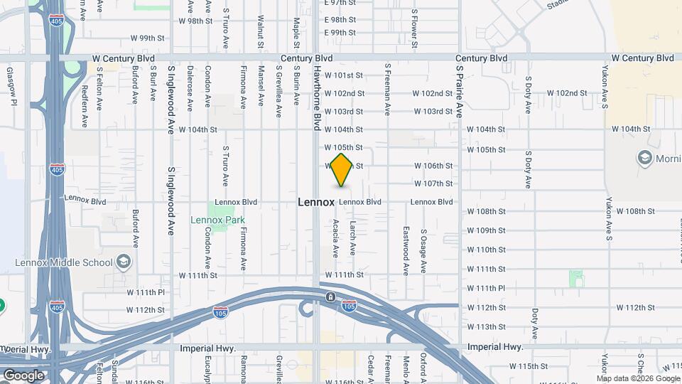 4321 Lennox Blvd Mapa y Detalles de la Ubicación