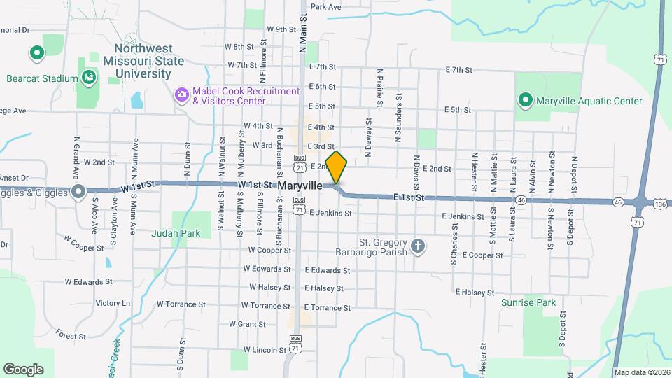 214 E 1st St Map and Location Details