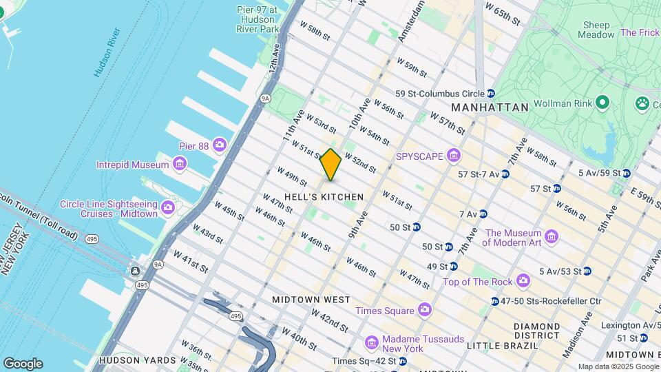 452 W 50th St Map and Location Details