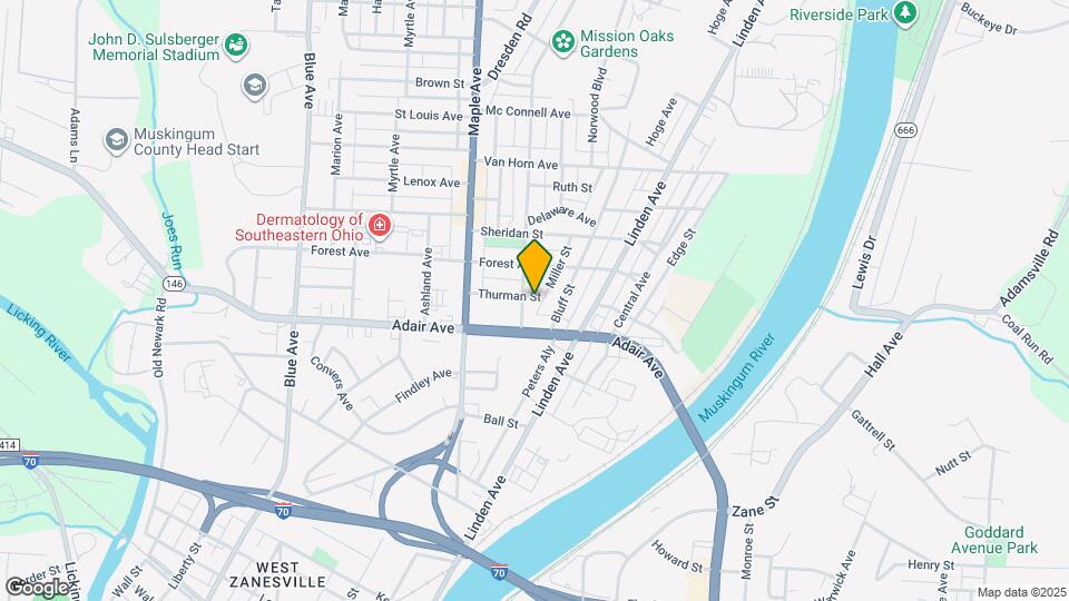 414 Thurman St Map and Location Details