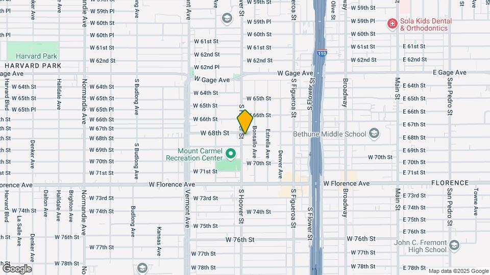 6808 S Hoover St Map and Location Details
