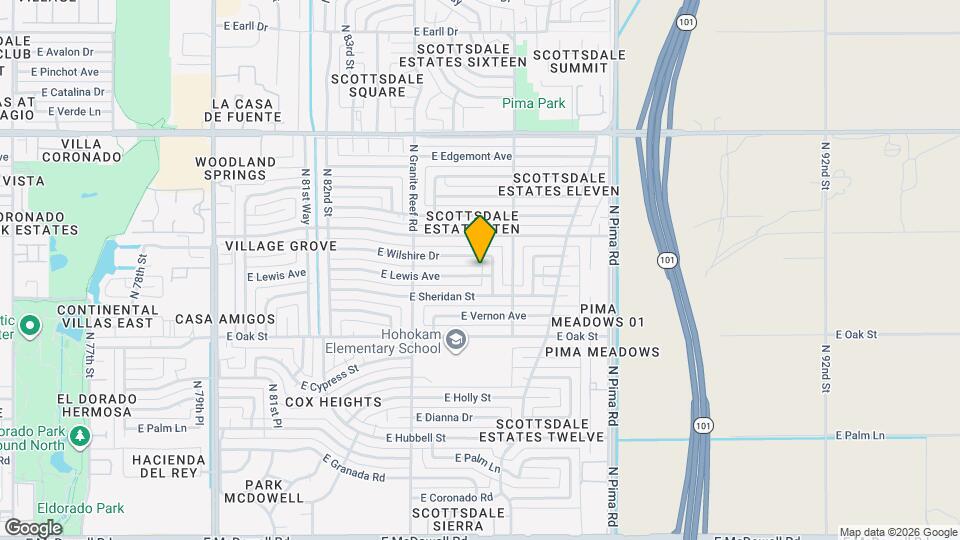 8516 E Lewis Ave Map and Location Details