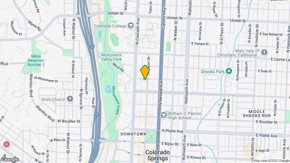 626 N Tejon St Map and Location Details