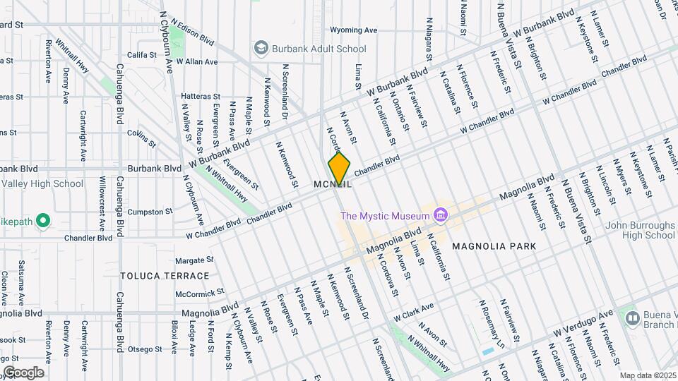 1144 N Hollywood Way Map and Location Details