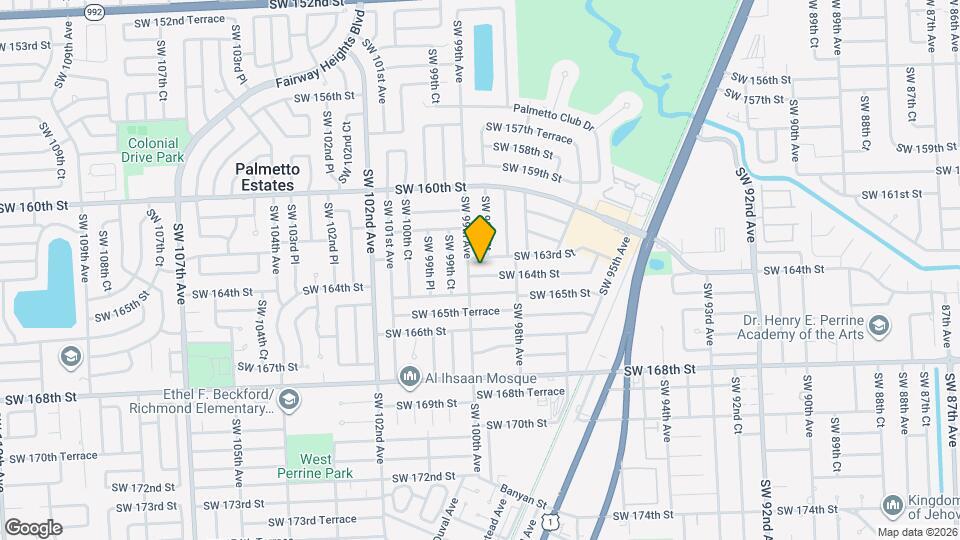 9861 SW 164th St, Unit Private apartment Map and Location Details
